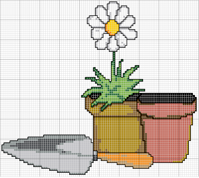 Schema punto croce Margherita vaso