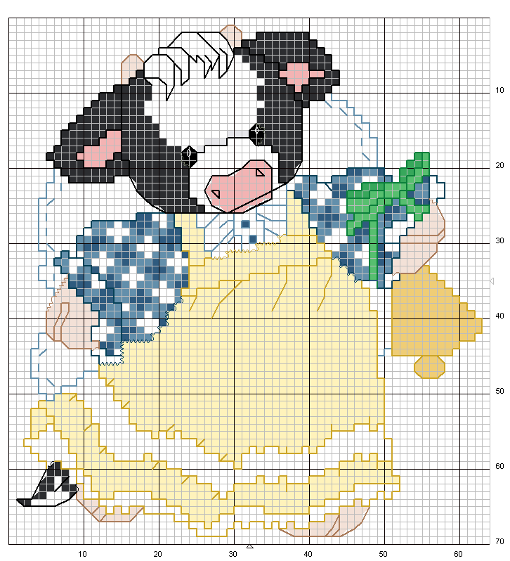 Schema punto croce Mucca mary