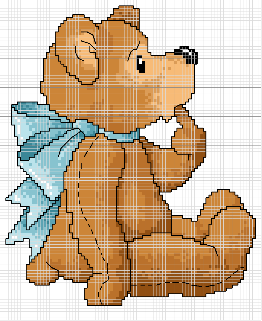 Schema punto croce Orso bebe