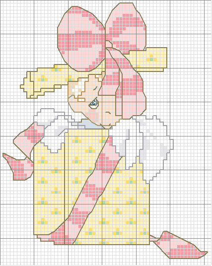 Schema punto croce Paccoregalo bimba