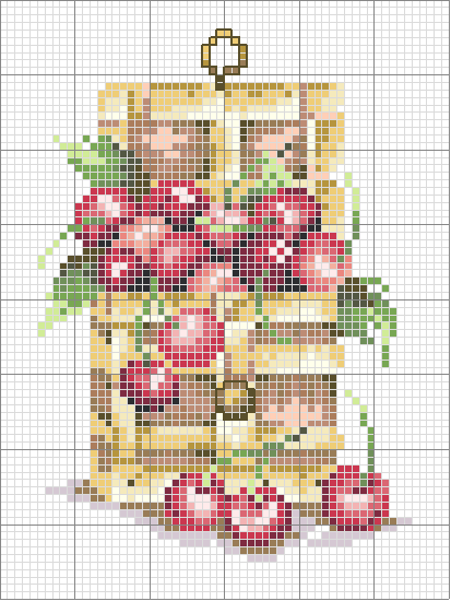 Schema punto croce Paniere ciliege