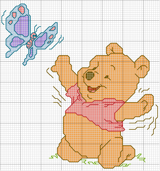 Schema punto croce Pooh baby