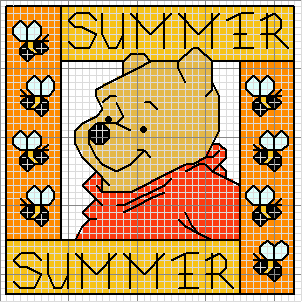 Schema punto croce Pooh summer