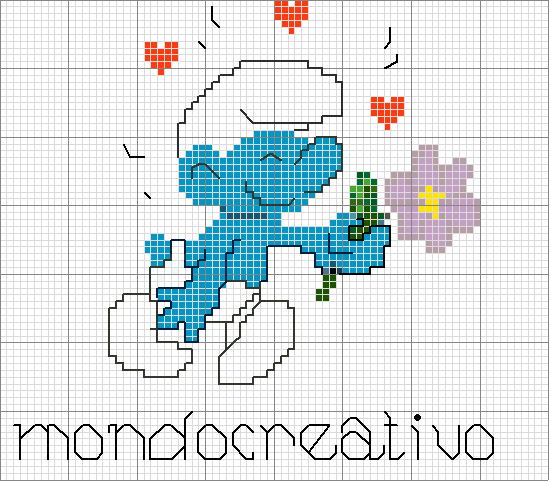 Schema punto croce Puffo