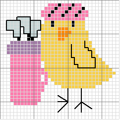 Schema punto croce Pulcino golf