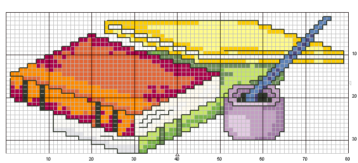 Schema punto croce Quaderni penna