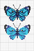 Schema punto croce Farfalline Blu