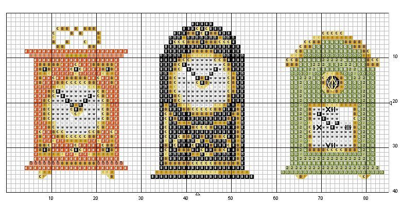 Schema punto croce Sveglie