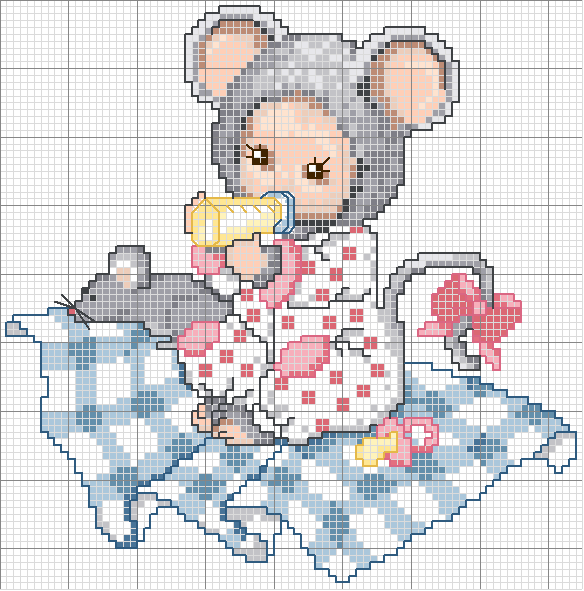 Schema punto croce Topo baby