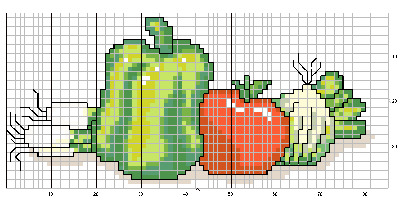 Schema punto croce Verdures