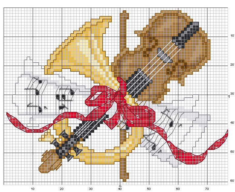 Schema punto croce Violino