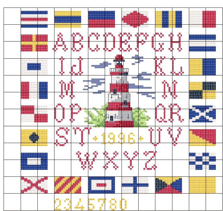 Schema punto croce Alfa faro