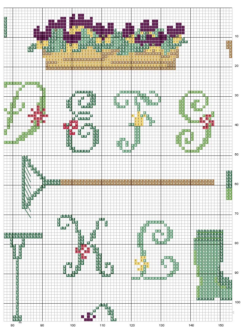Schema punto croce Alfa bambina9