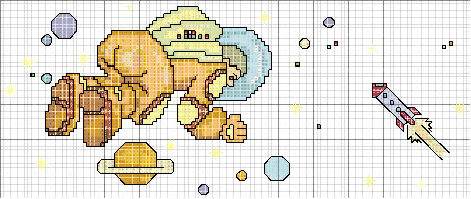 Schema punto croce Astronauta 