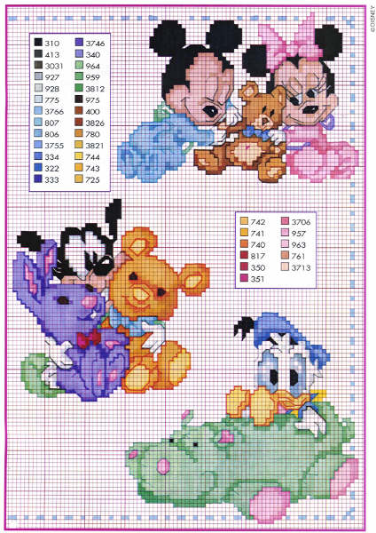 Schema punto croce Bebe disney