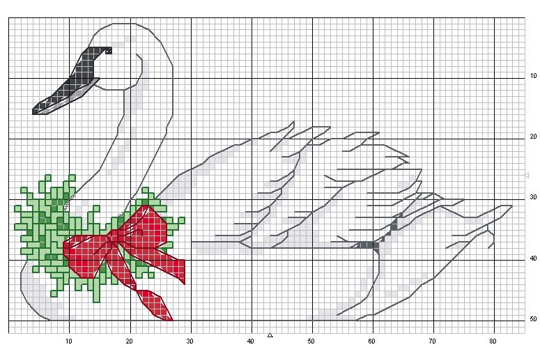 Schema punto croce Cigno