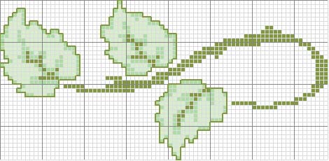 Schema punto croce Edera