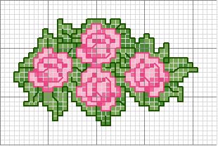 Schema punto croce Fiori rosa