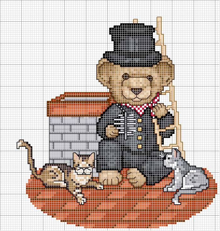 Schema punto croce Orsetto dottore