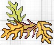 Schema punto croce Foglie