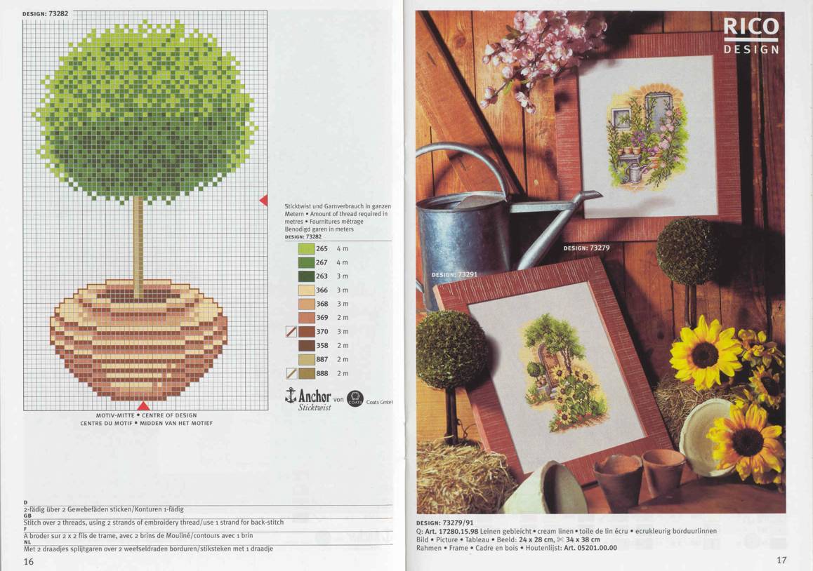 Schema punto croce Vaso pianta