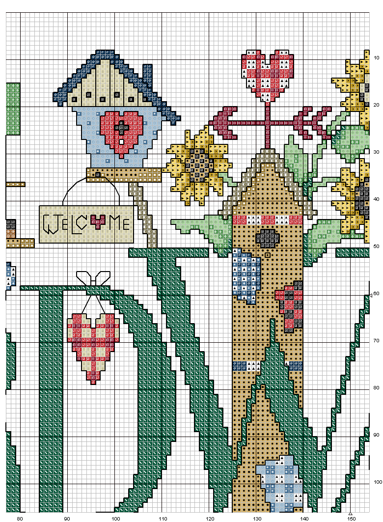 Schema punto croce Alfabeto bird 2