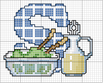 Schema punto croce Alfabeto cucina s