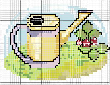 Schema punto croce Annaffiatoio fiore