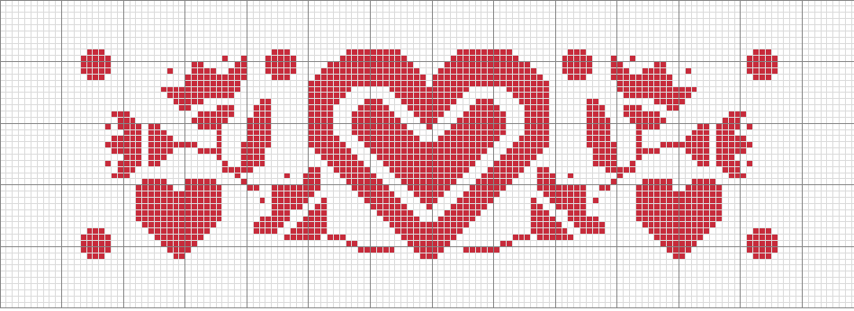 Schema punto croce Bordo cuoricini
