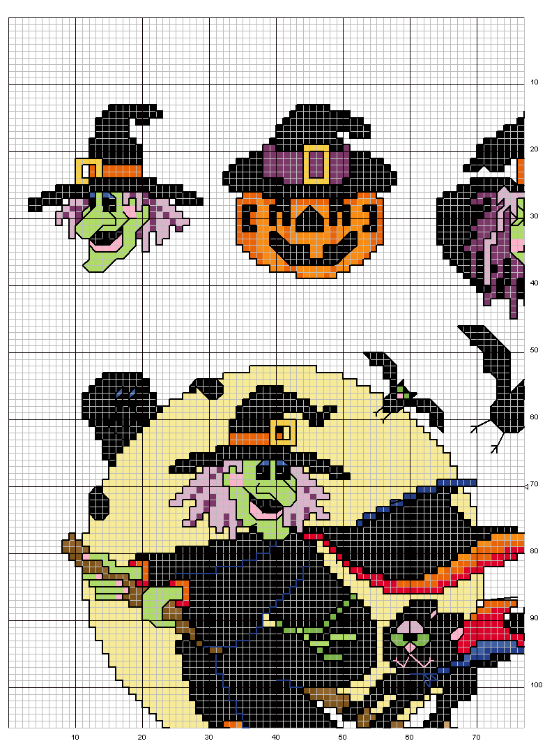Schema punto croce Halloween 1