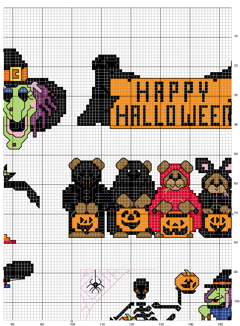 Schema punto croce Halloween 4