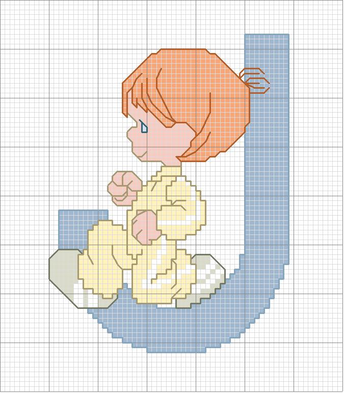 Schema punto croce J jogging