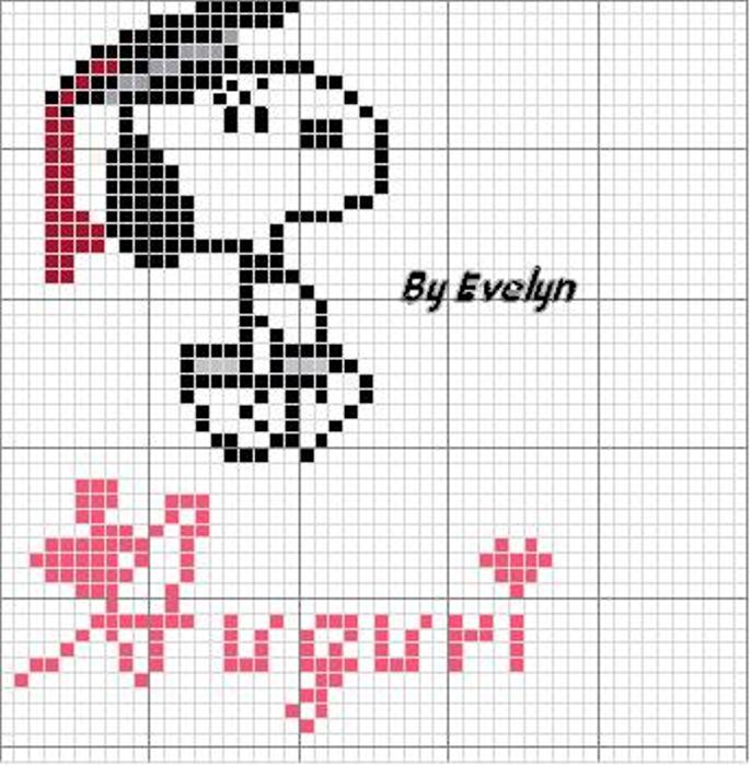 Schema punto croce Laurea snoopy