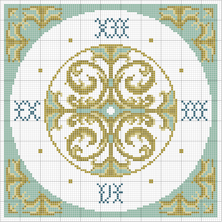 Schema punto croce Orologio 3