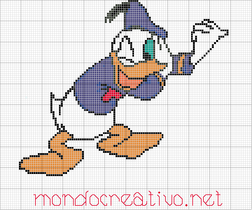Schema punto croce Paperino