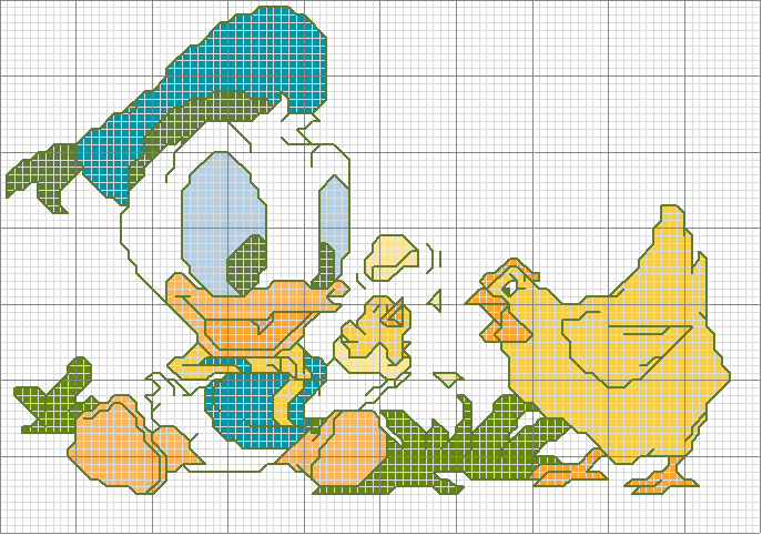 Schema punto croce Paperino bebe 2