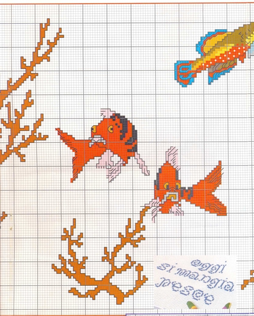 Schema punto croce Pesciolini