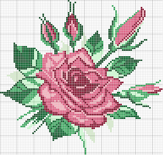 Schema punto croce Red rose