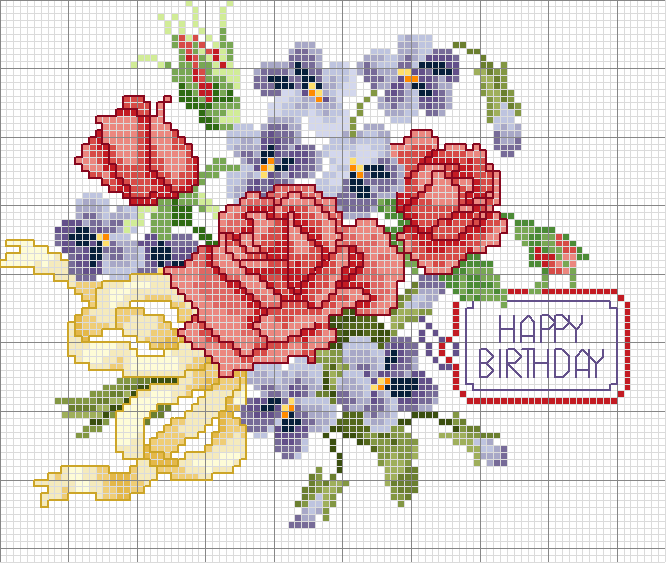 Schema punto croce Rose belle