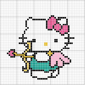 Schema punto croce Sagittario kitty