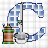 Schema punto croce alfabeto cucina c