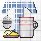 Schema punto croce alfabeto cucina t