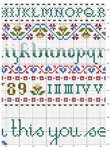 Schema punto croce alfabeto rose6