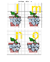 Schema punto croce alfabeto vaso 3