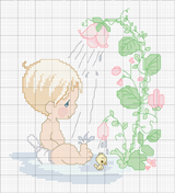 Schema punto croce bebe 3