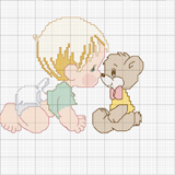 Schema punto croce bebe orsetto