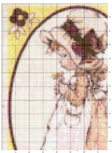 Schema punto croce bimba fiore1