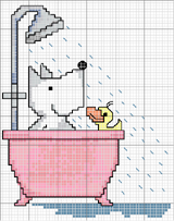 Schema punto croce cagnolino doccia