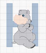 Schema punto croce h ippopotamo