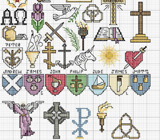 Schema punto croce oggetti sacri